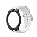 Black Metal Case + White Silicone Strap Mod Kit | Royal Oak Style Replacement Set For G-Shock GA2100 GA-B2100