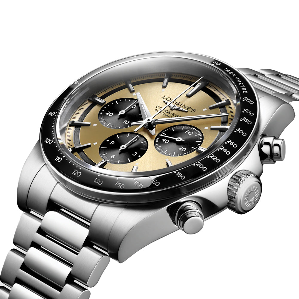 Conquest Automatic Chronograph 42mm - Gold on Bracelet