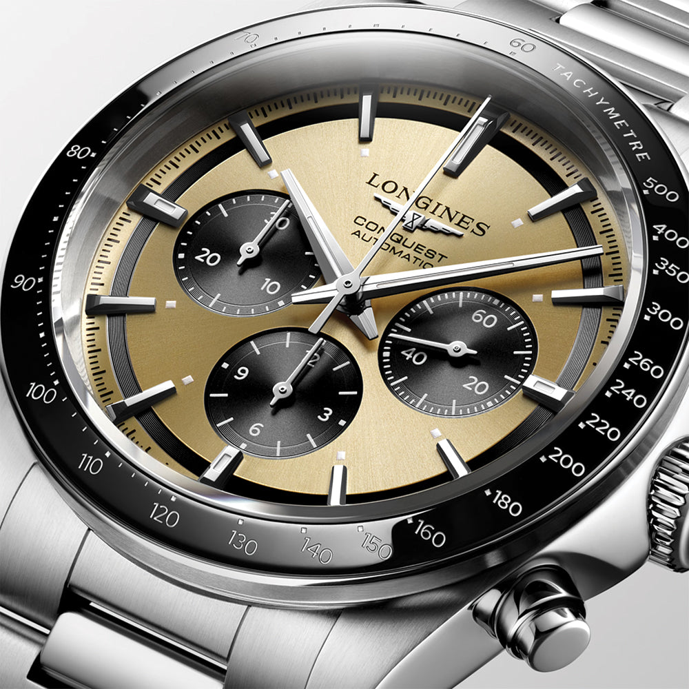 Conquest Automatic Chronograph 42mm - Gold on Bracelet