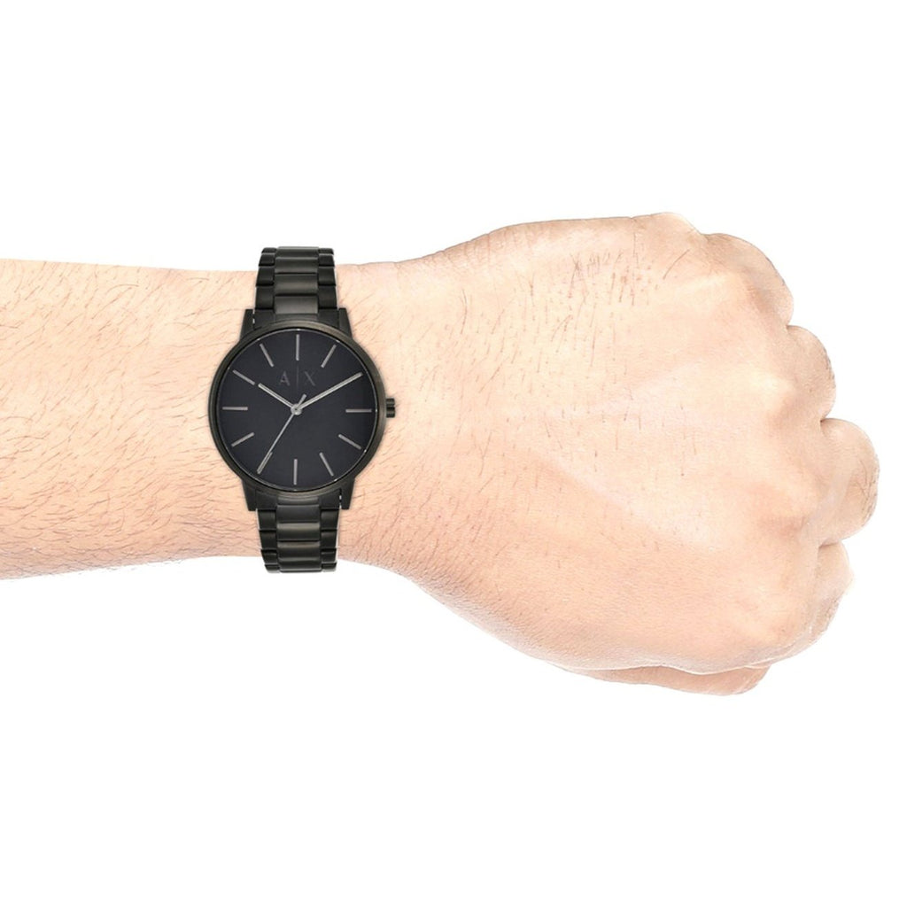 Armani Exchange Cayde AX2701 Men's Analog Watch – Black Dial with Black Stainless Steel Strap