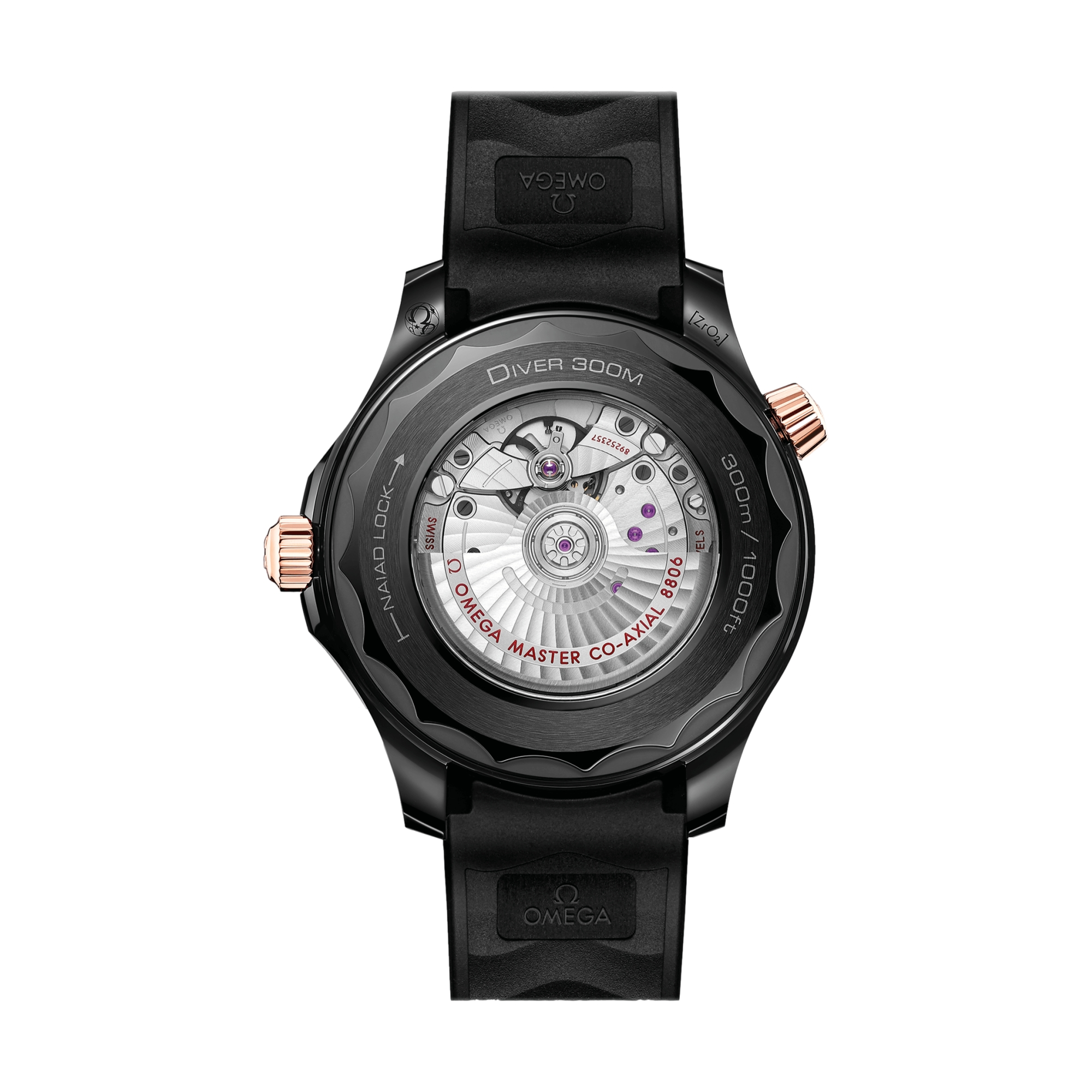 Seamaster Diver 300M Ceramic and Sedna Gold 43.5mm - Black on Rubber Strap